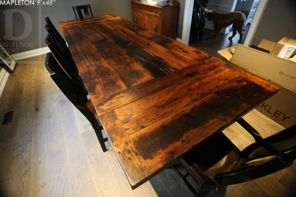 9′ Reclaimed Wood Table we made for a Schomberg Home Blog