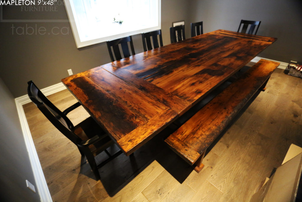 9′ Reclaimed Wood Table we made for a Schomberg Home Blog