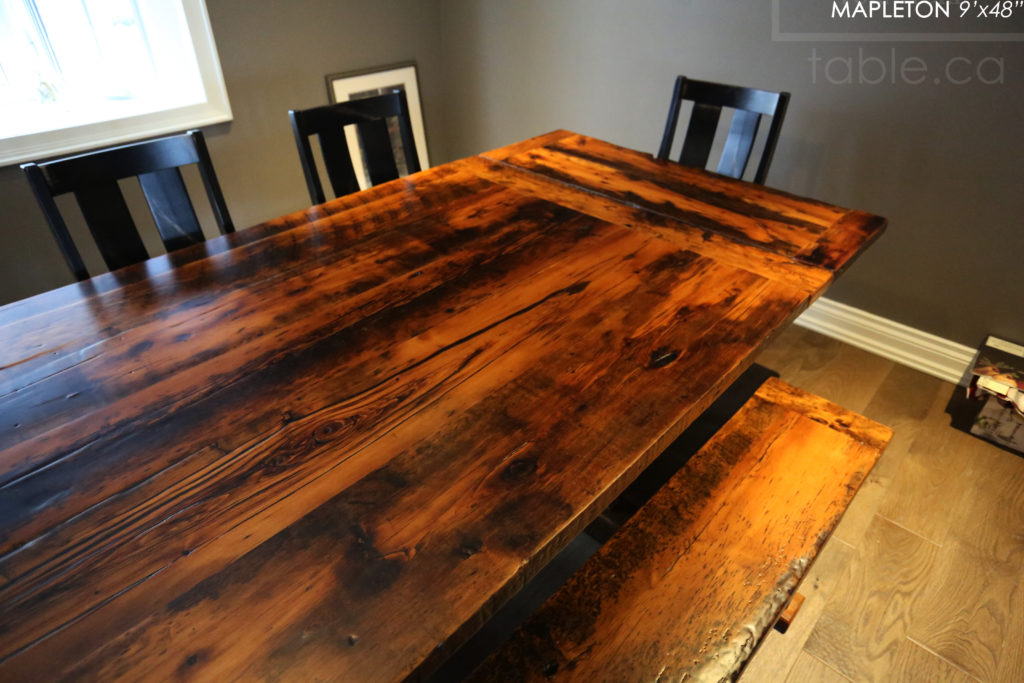 9′ Reclaimed Wood Table we made for a Schomberg Home Blog