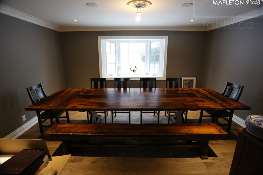 9′ Reclaimed Wood Table we made for a Schomberg Home Blog