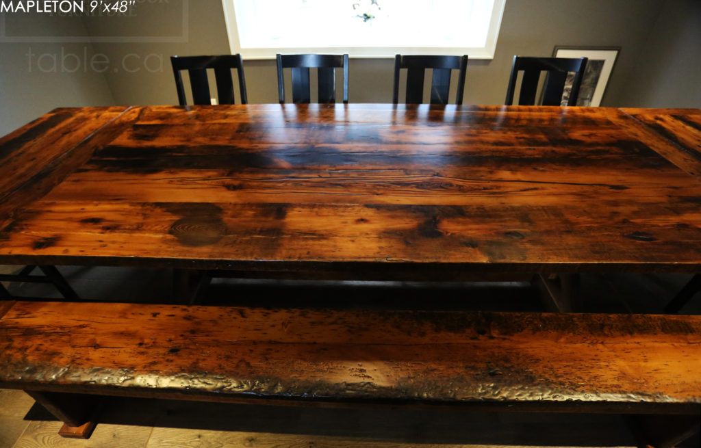 9′ Reclaimed Wood Table we made for a Schomberg Home Blog