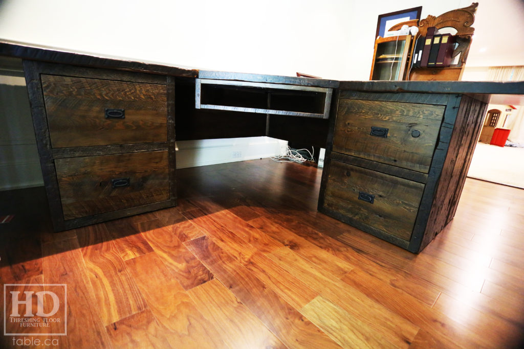 Reclaimed Wood Desk with Black Stain Treatment