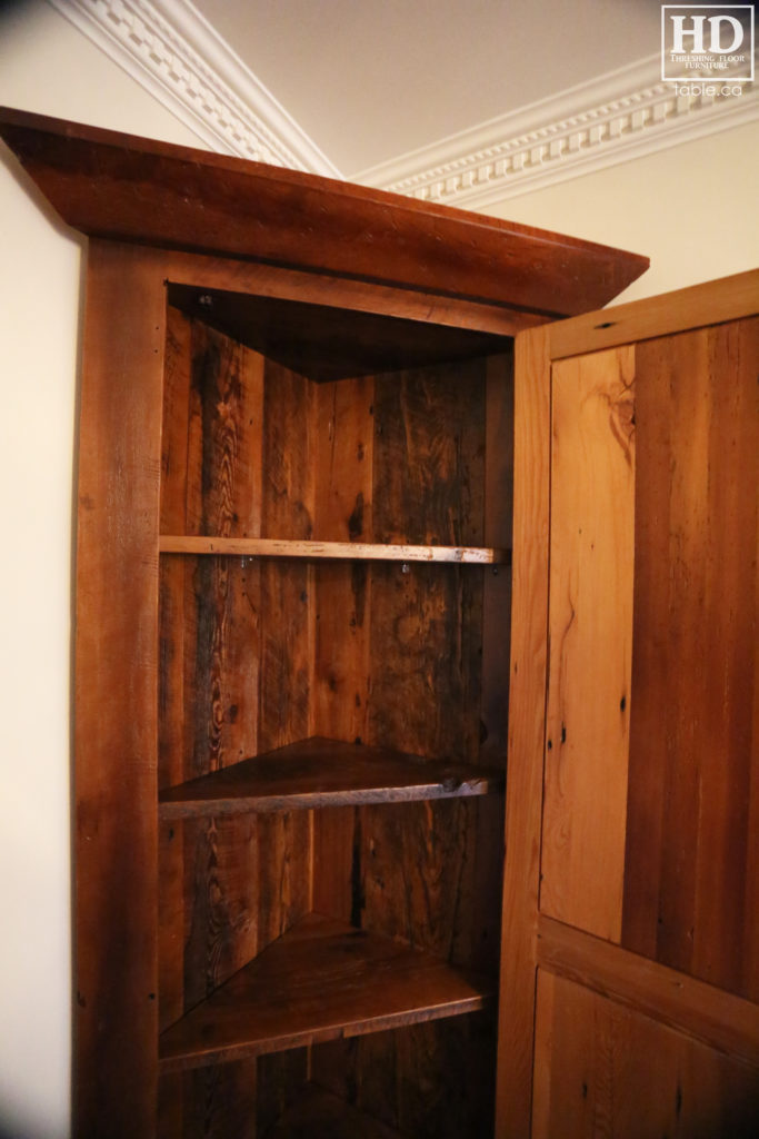 Reclaimed Wood Corner Hutch by HD Threshing Floor Furniture