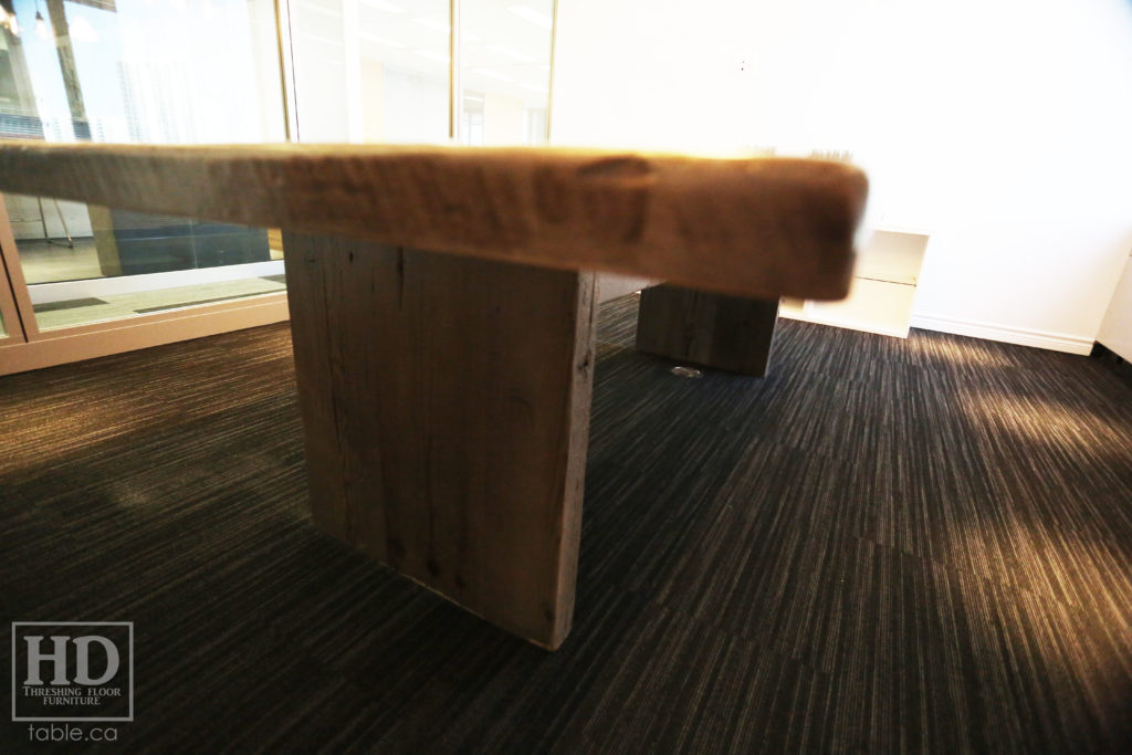Reclaimed Wood Boardroom Table with Barnboard Greytone Treatment by HD Threshing Floor Furniture / www.table.ca