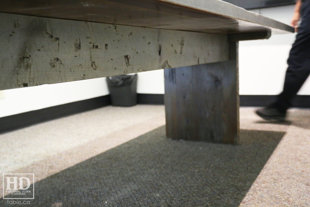 Reclaimed Wood Boardroom Table with Barnboard Greytone Treatment by HD Threshing Floor Furniture / www.table.ca