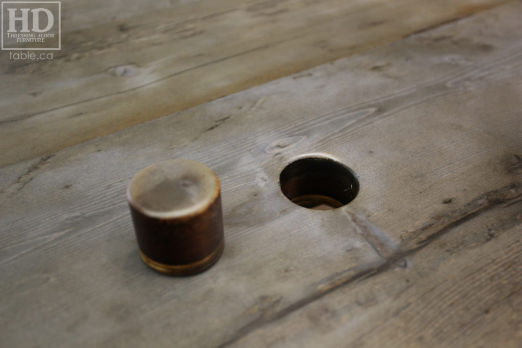 Reclaimed Wood Boardroom Table with Barnboard Greytone Treatment by HD Threshing Floor Furniture / www.table.ca