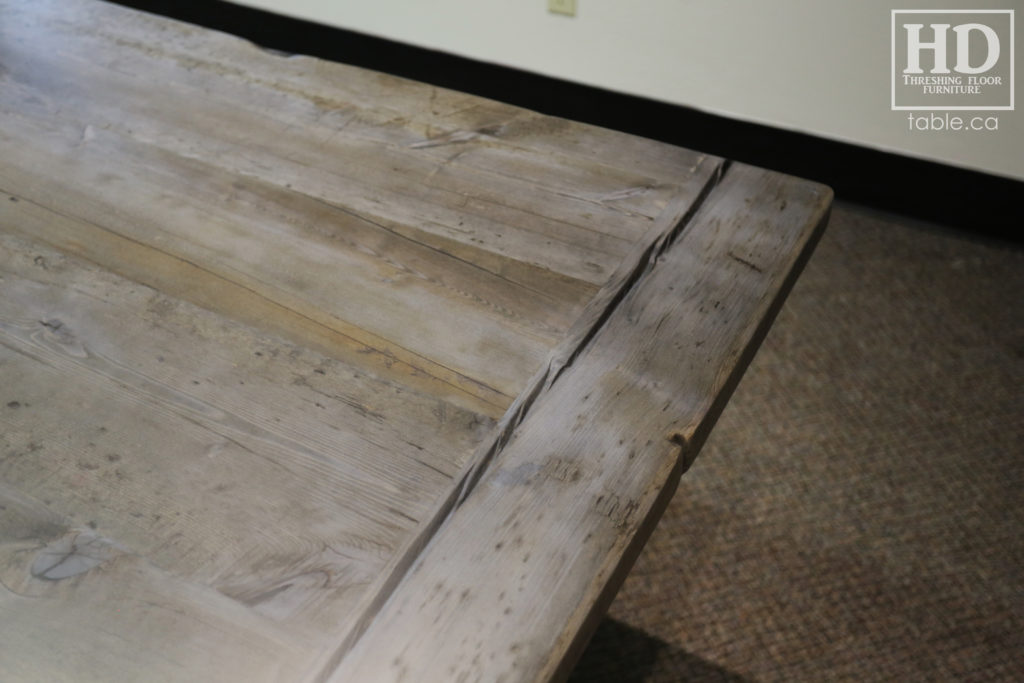 Reclaimed Wood Boardroom Table with Barnboard Greytone Treatment by HD Threshing Floor Furniture / www.table.ca