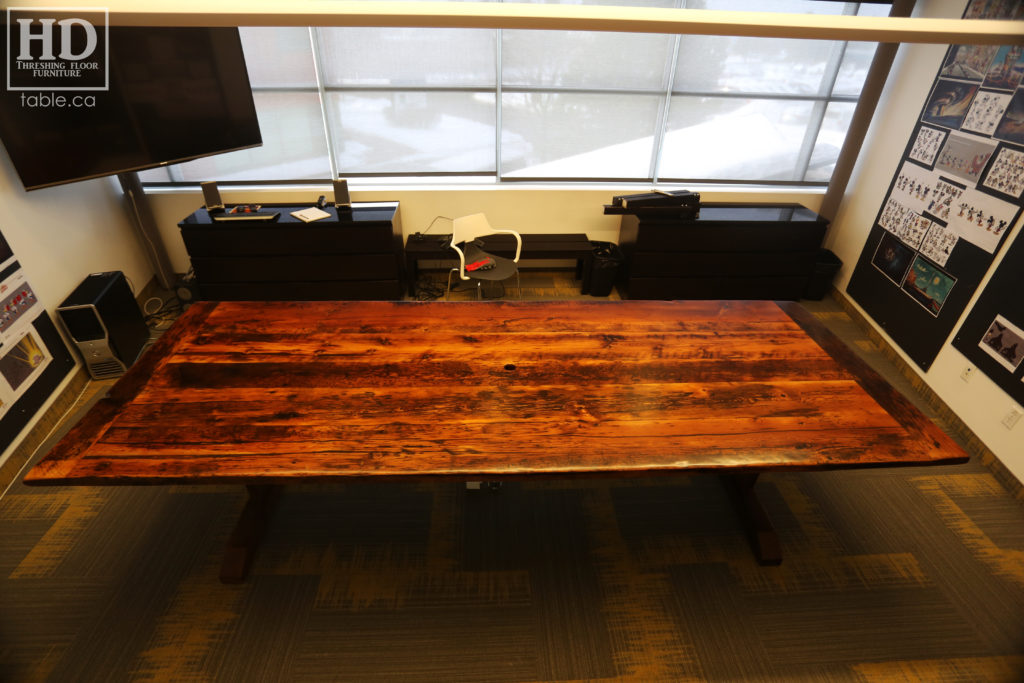 Ottawa Reclaimed Ontario Barnwood Boardroom Table by HD Threshing Floor Furniture / www.table.ca