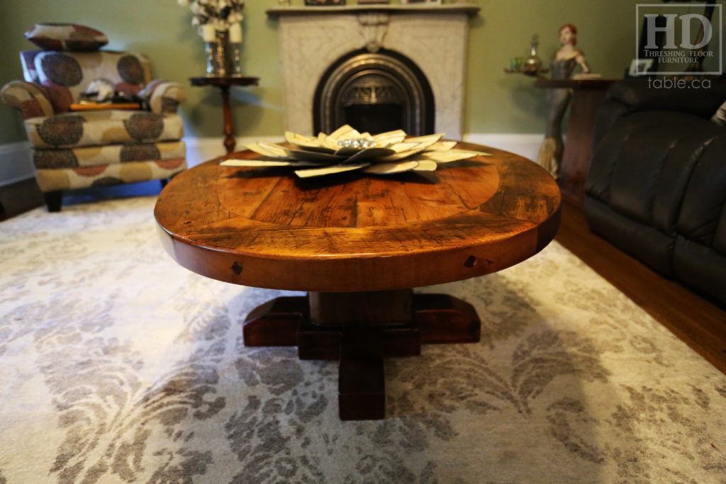 Elliptical Coffee Table made from Ontario Reclaimed Wood by HD Threshing Floor Furniture / www.hdthreshing.com