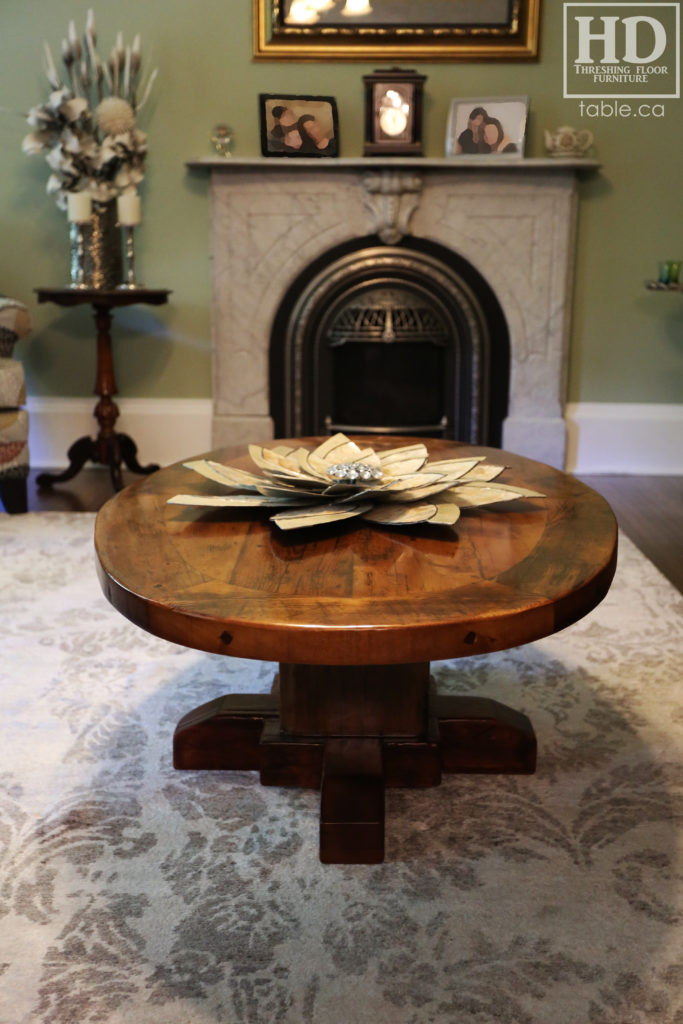 Elliptical Coffee Table made from Ontario Reclaimed Wood by HD Threshing Floor Furniture / www.hdthreshing.com