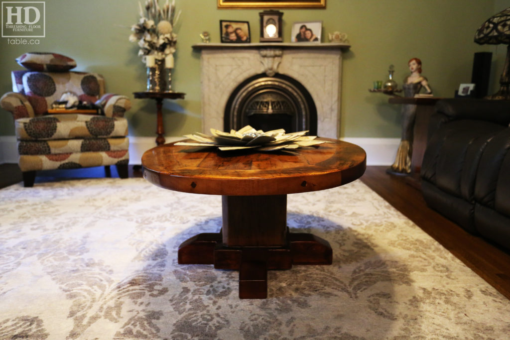 Elliptical Coffee Table made from Ontario Reclaimed Wood by HD Threshing Floor Furniture / www.hdthreshing.com