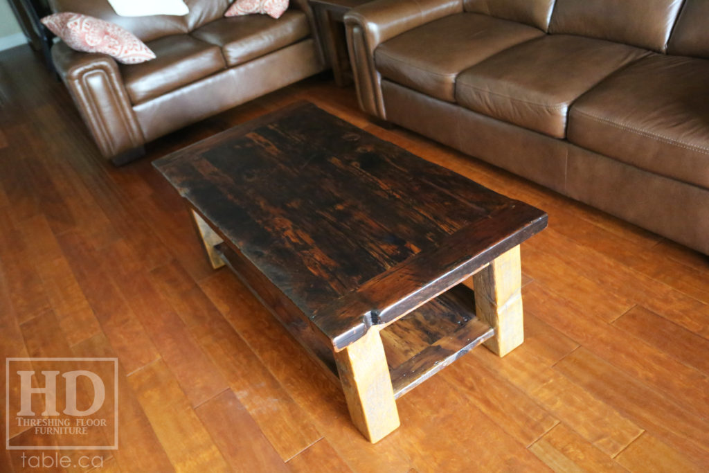 Dark Coffee Table made from Reclaimed Wood by HD Threshing Floor Furniture / www.hdthreshing.com