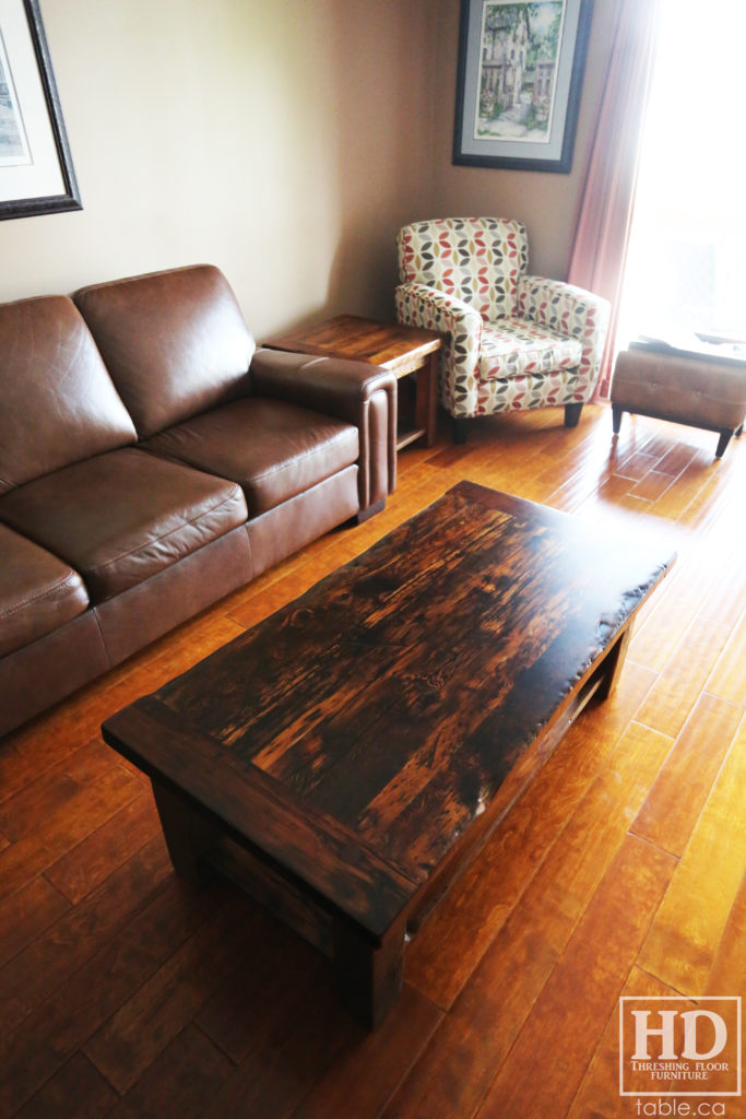 Dark Coffee Table made from Reclaimed Wood by HD Threshing Floor Furniture / www.hdthreshing.com