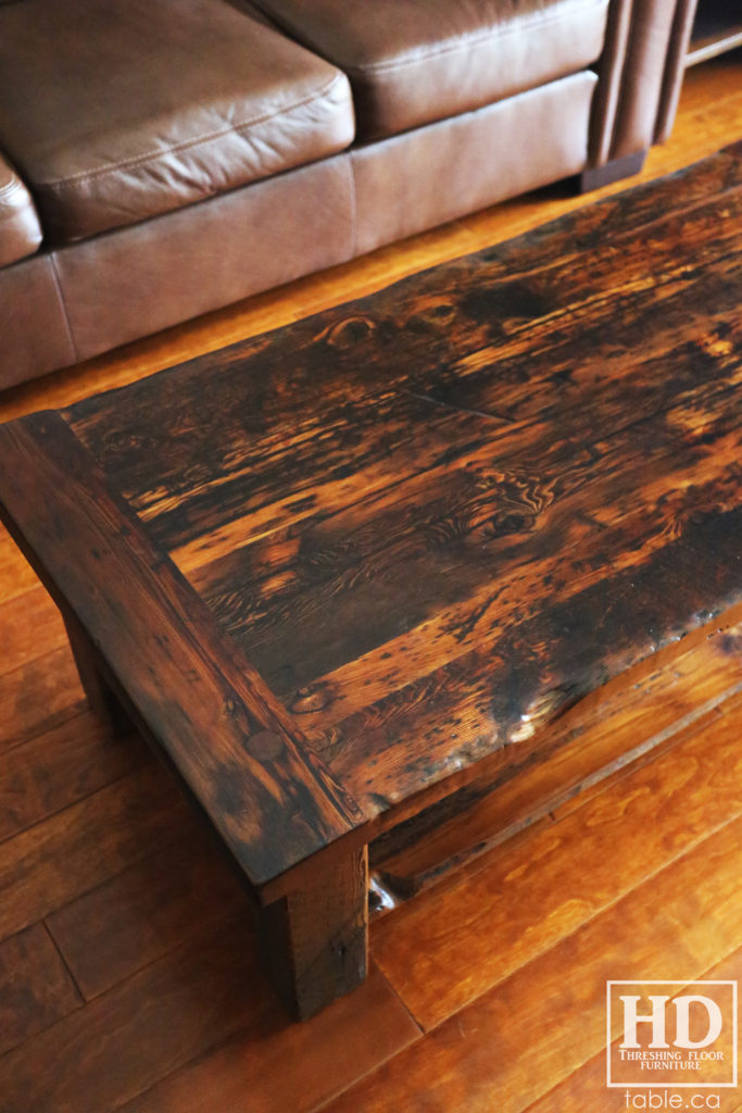 Dark Coffee Table made from Reclaimed Wood by HD Threshing Floor Furniture / www.hdthreshing.com