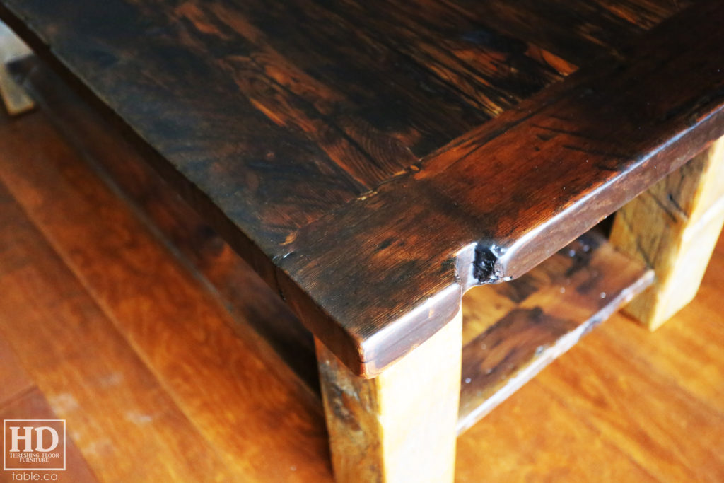 Dark Coffee Table made from Reclaimed Wood by HD Threshing Floor Furniture / www.hdthreshing.com