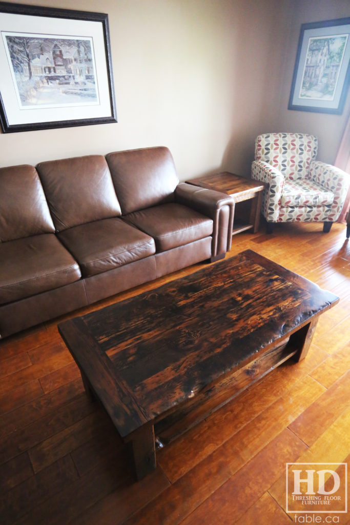 Dark Coffee Table made from Reclaimed Wood by HD Threshing Floor Furniture / www.hdthreshing.com