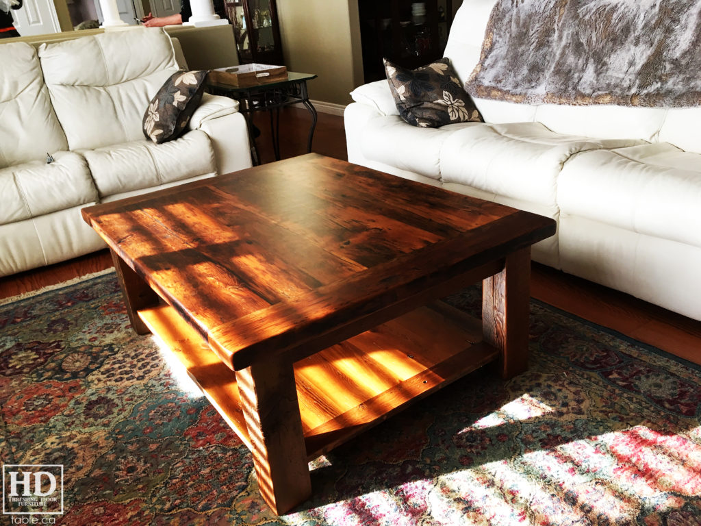 Farmhouse Coffee Table made from Ontario Barnwood by HD Threshing Floor Furniture / www.table.ca