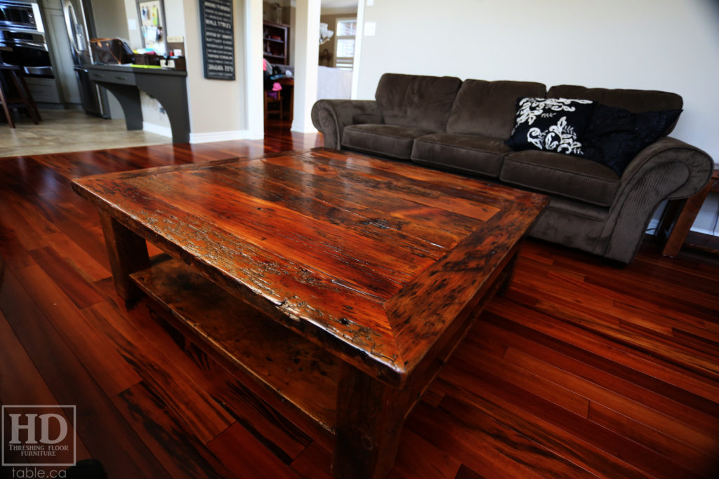 Farmhouse Coffee Table made from Ontario Reclaimed Wood by HD Threshing Floor Furniture / www.hdthreshing.com