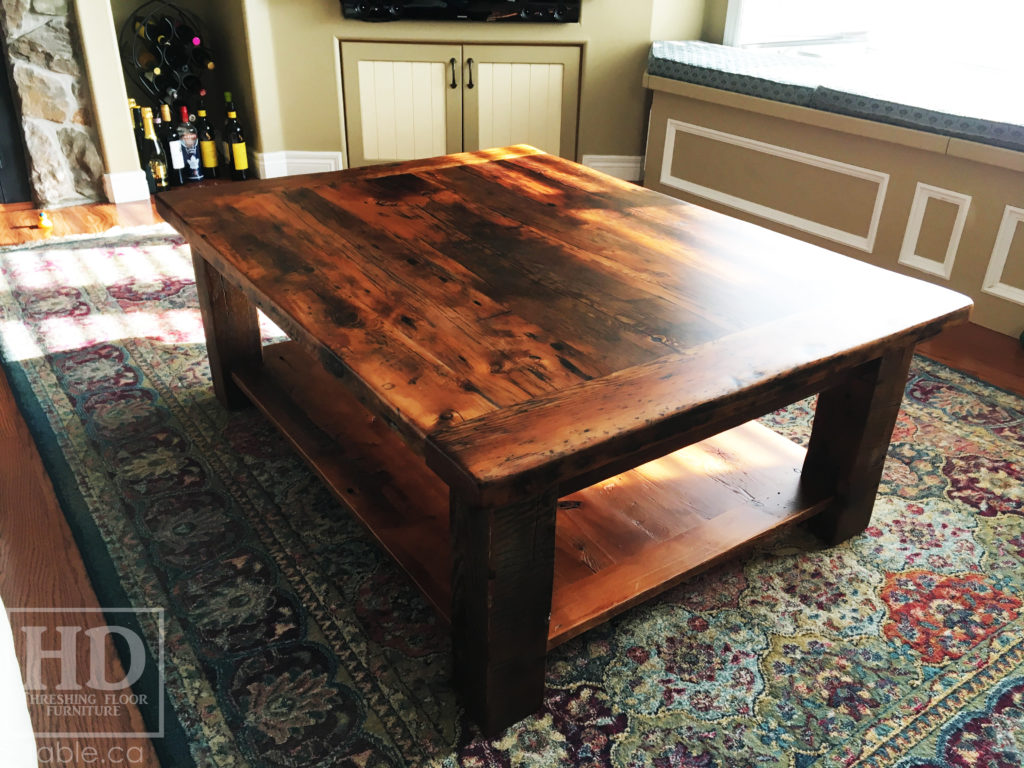 Farmhouse Coffee Table made from Ontario Barnwood by HD Threshing Floor Furniture / www.table.ca