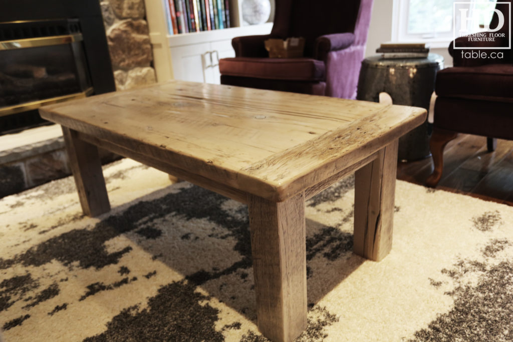 Gray Coffee Table made from Reclaimed Ontario Barnwood by HD Threshing Floor Furniture / www.table.ca