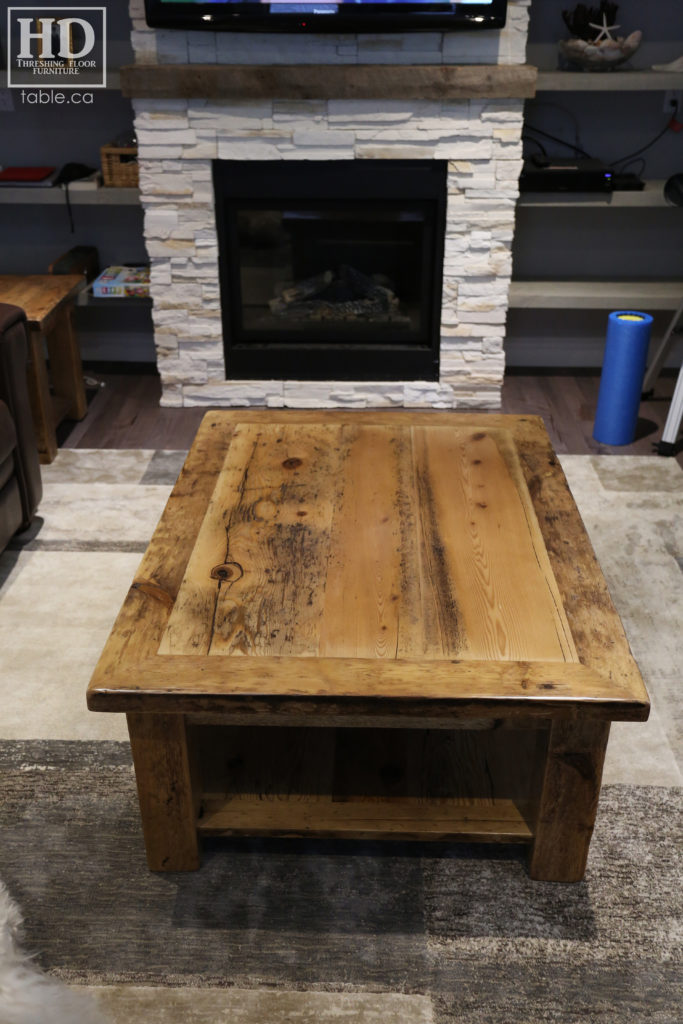 Gray Coffee Table made from Ontario Barnwood by HD Threshing Floor Furniture / www.hdthreshing.com