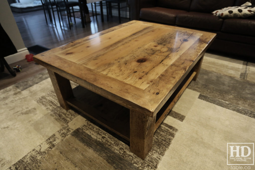 Gray Coffee Table made from Ontario Barnwood by HD Threshing Floor Furniture / www.hdthreshing.com