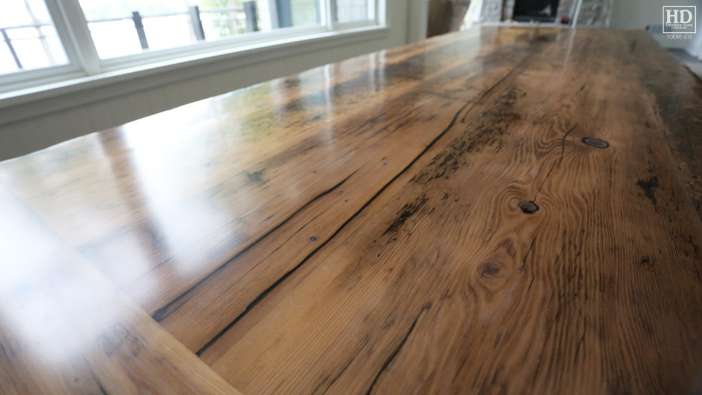 Reclaimed Wood Boardroom Table in Grey Colour of Unfinished by HD Threshing Floor Furniture / www.table.ca