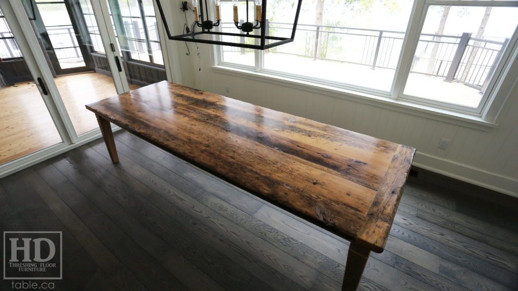 Reclaimed Wood Boardroom Table in Grey Colour of Unfinished by HD Threshing Floor Furniture / www.table.ca