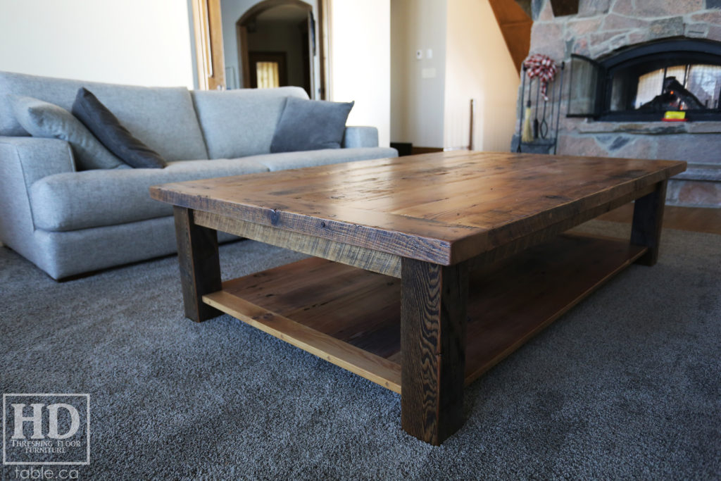 Greytone Treatment Coffee Table made from Reclaimed Wood by HD Threshing Floor Furniture / www.table.ca