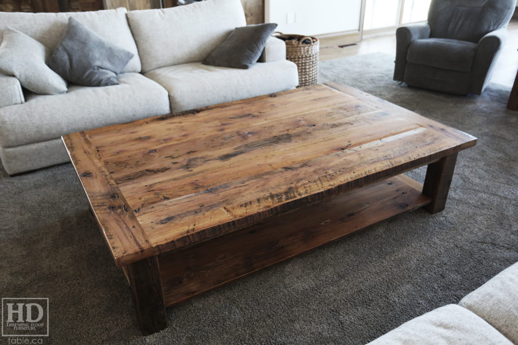 Greytone Treatment Coffee Table made from Reclaimed Wood by HD Threshing Floor Furniture / www.table.ca