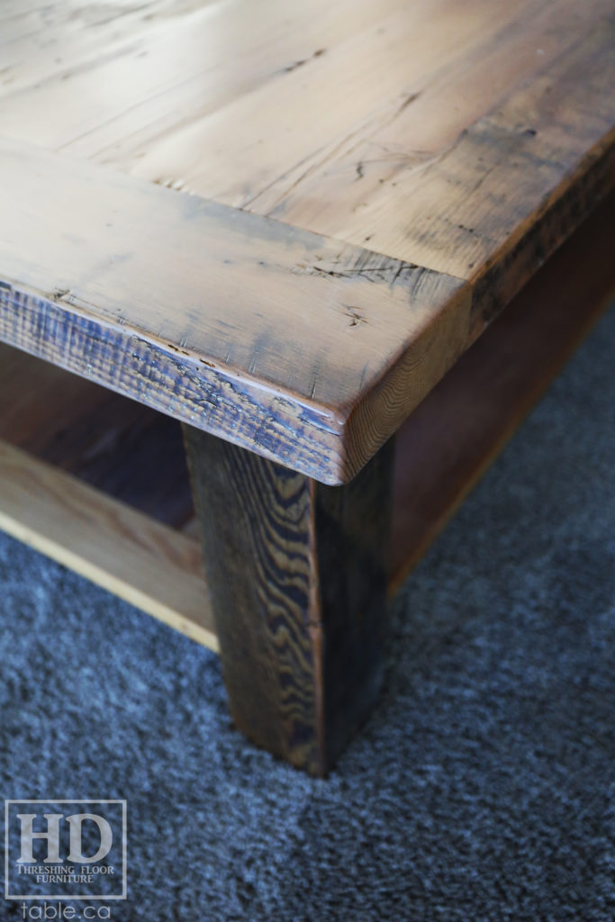 Greytone Treatment Coffee Table made from Reclaimed Wood by HD Threshing Floor Furniture / www.table.ca