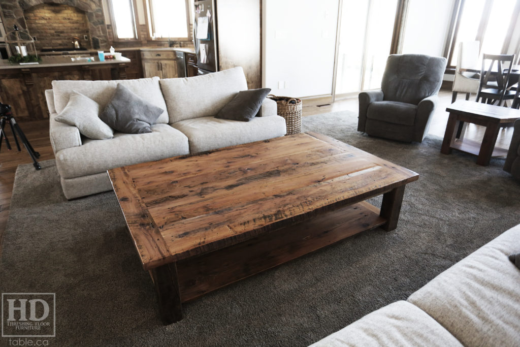 Greytone Treatment Coffee Table made from Reclaimed Wood by HD Threshing Floor Furniture / www.table.ca