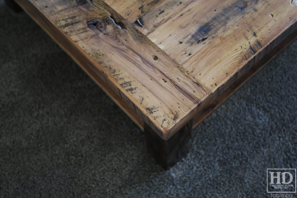 Greytone Treatment Coffee Table made from Reclaimed Wood by HD Threshing Floor Furniture / www.table.ca