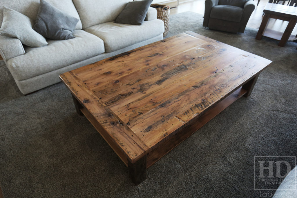Greytone Treatment Coffee Table made from Reclaimed Wood by HD Threshing Floor Furniture / www.table.ca