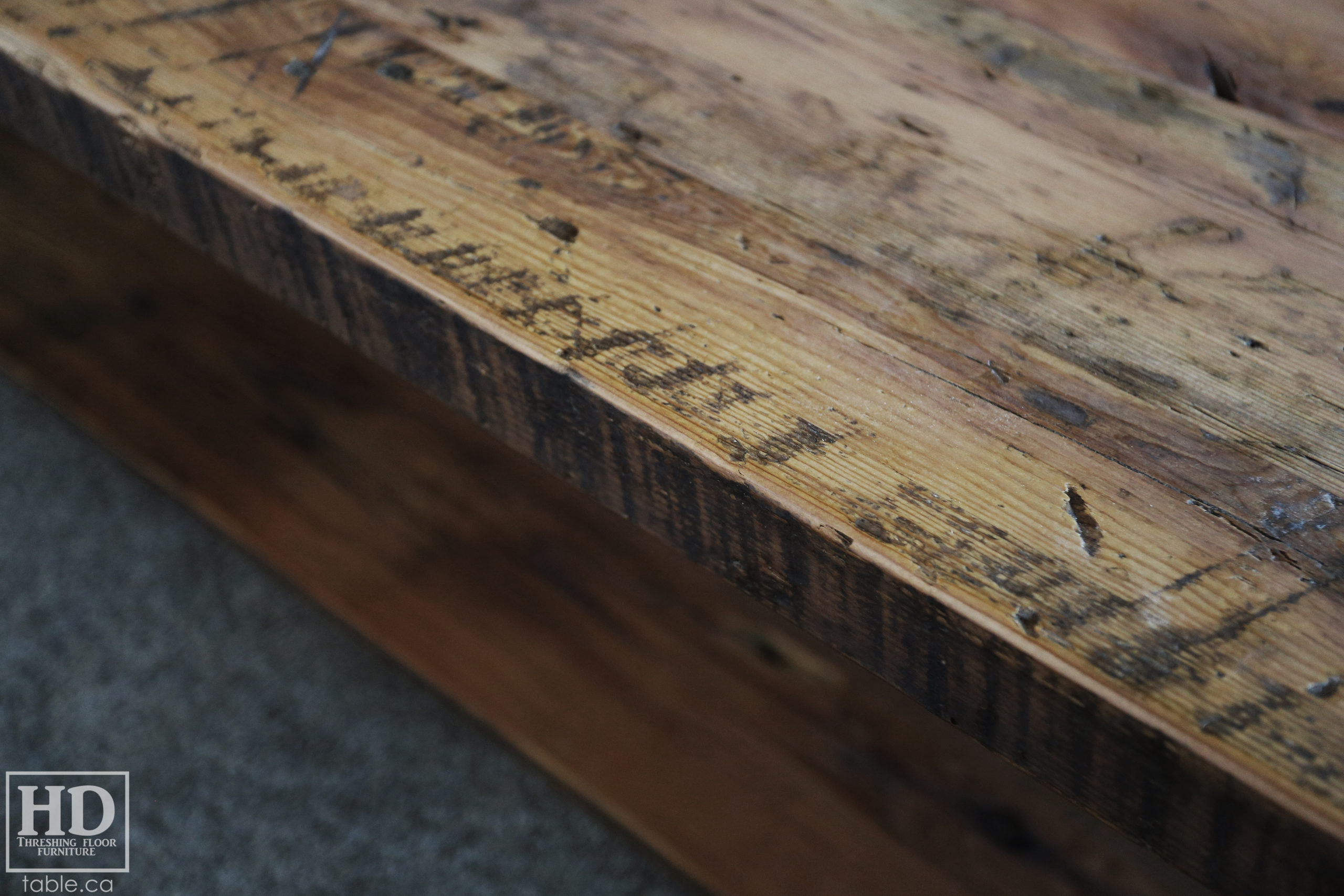 Greytone Treatment Coffee Table made from Reclaimed Wood by HD Threshing Floor Furniture / www.table.ca