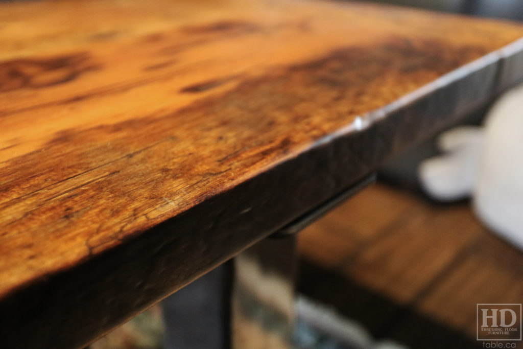 Metal Base Coffee Table made from Ontario Barnwood by HD Threshing Floor Furniture / www.table.ca