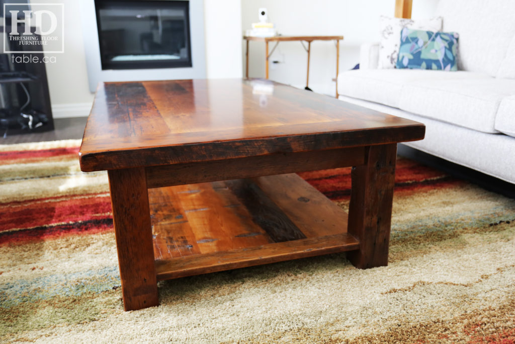 Modern Coffee Table made from Ontario Reclaimed Wood Barnwood by HD Threshing Floor Furniture / www.table.ca