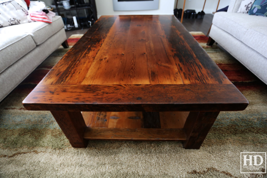 Modern Coffee Table made from Ontario Reclaimed Wood Barnwood by HD Threshing Floor Furniture / www.table.ca