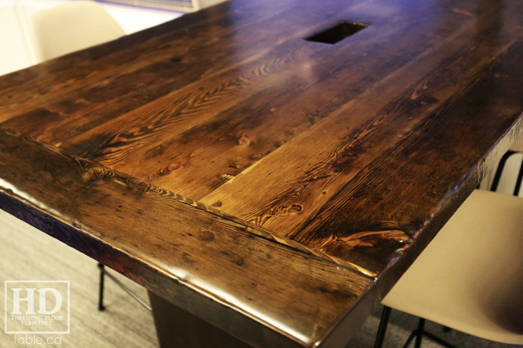 Reclaimed Wood Boardroom Table with Black Stain Treatment by HD Threshing Floor Furniture / www.table.ca