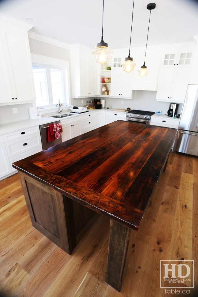 Reclaimed Wood Island Top by HD Threshing Floor Furniture / www.table.ca
