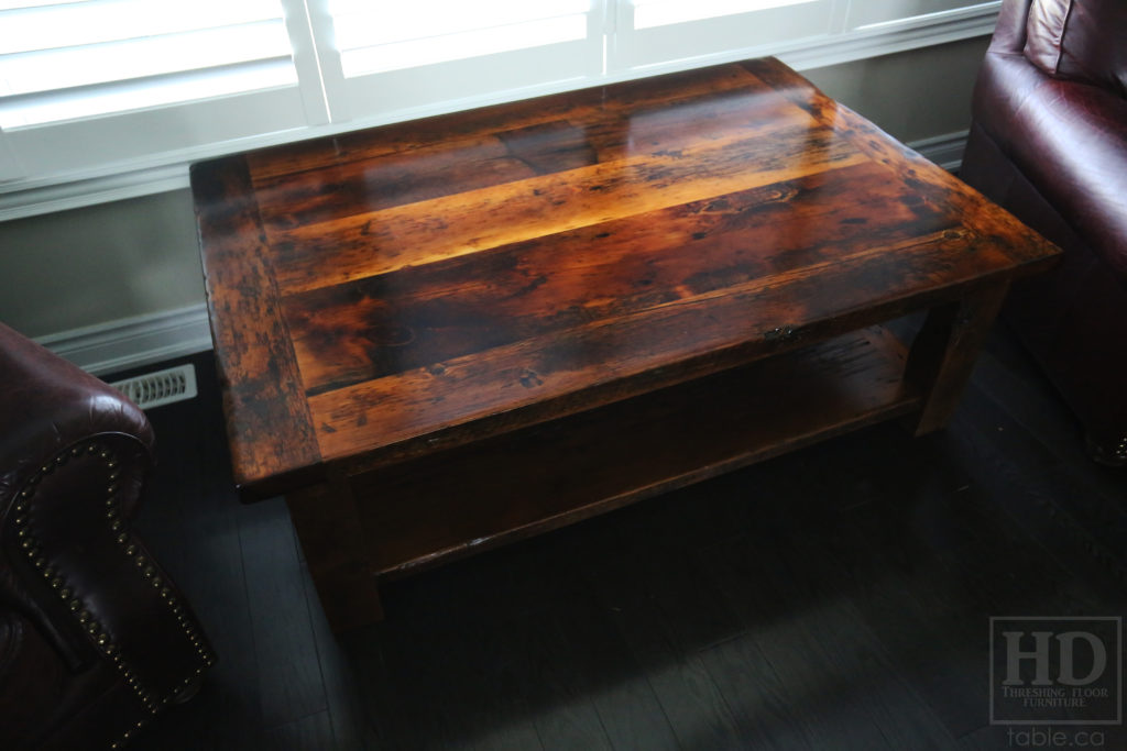 Solid Wood Coffee Table made from Ontario Reclaimed Barnwood by HD Threshing Floor Furniture / www.table.ca