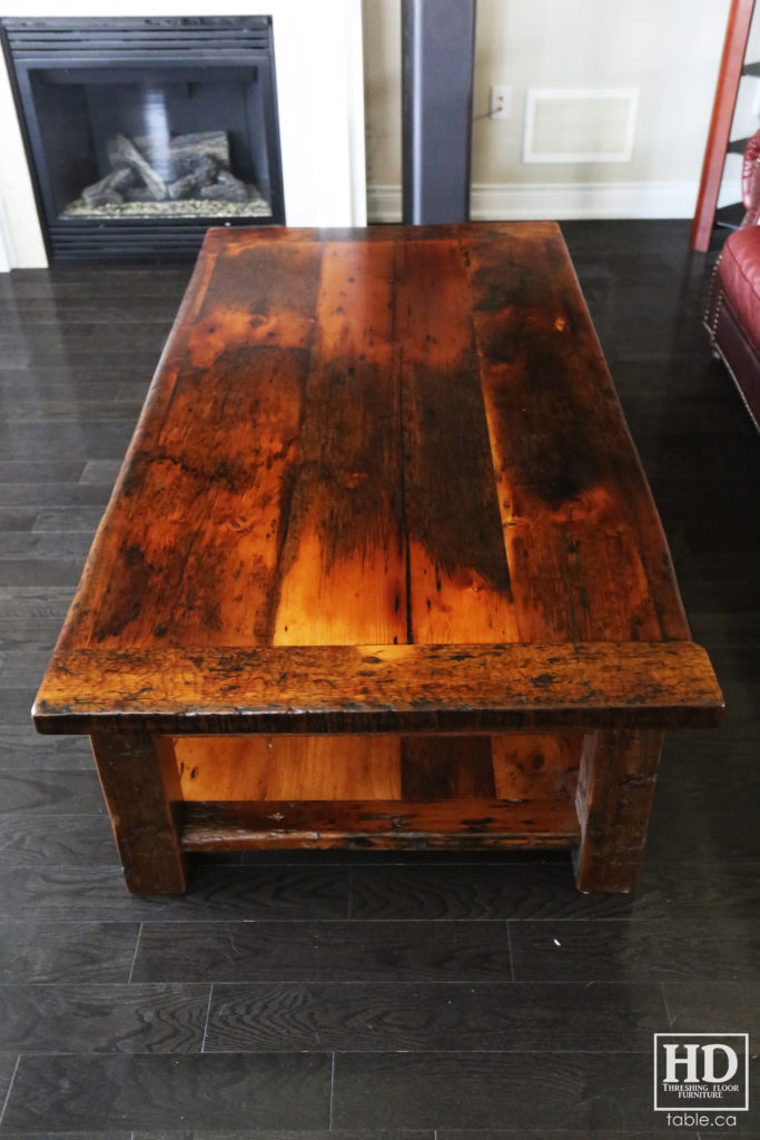 Solid Wood Coffee Table made from Ontario Reclaimed Barnwood by HD Threshing Floor Furniture / www.table.ca