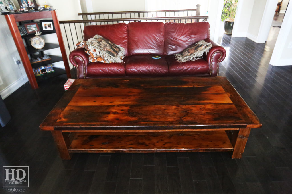 Solid Wood Coffee Table made from Ontario Reclaimed Barnwood by HD Threshing Floor Furniture / www.table.ca