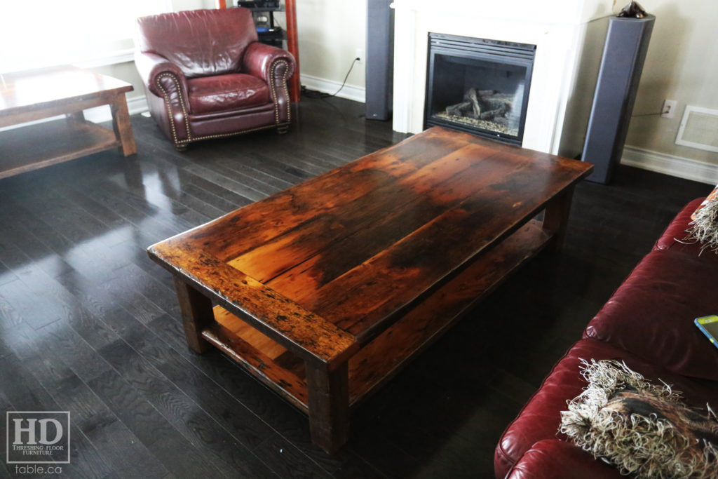 Solid Wood Coffee Table made from Ontario Reclaimed Barnwood by HD Threshing Floor Furniture / www.table.ca