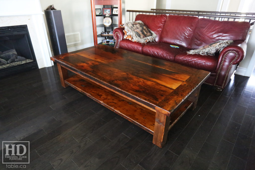 Solid Wood Coffee Table made from Ontario Reclaimed Barnwood by HD Threshing Floor Furniture / www.table.ca