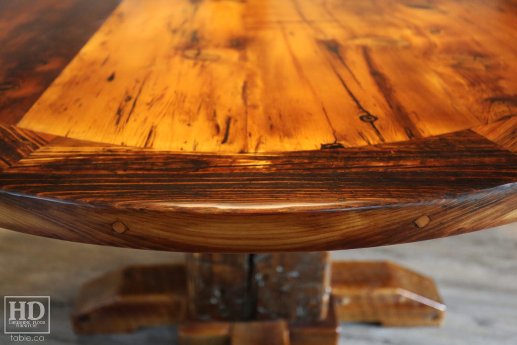 Barnboard Round Table made from Ontario Barnwood by HD Threshing Floor Furniture / www.table.ca