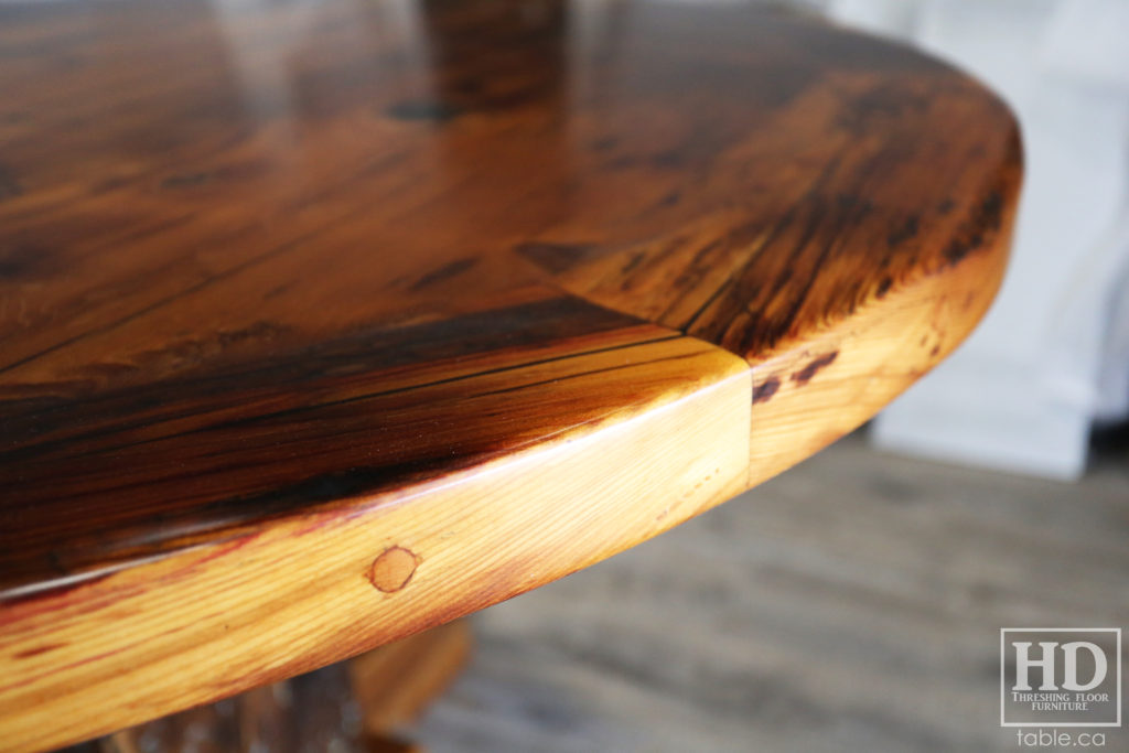 Barnboard Round Table made from Ontario Barnwood by HD Threshing Floor Furniture / www.table.ca