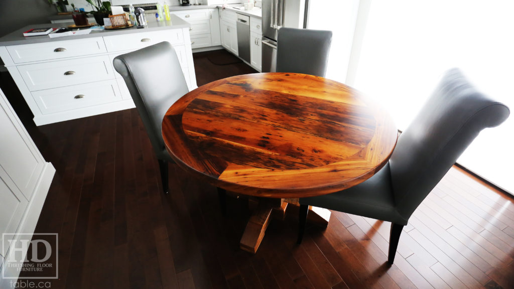 Barnwood Round Table by HD Threshing Floor Furniture / www.table.ca