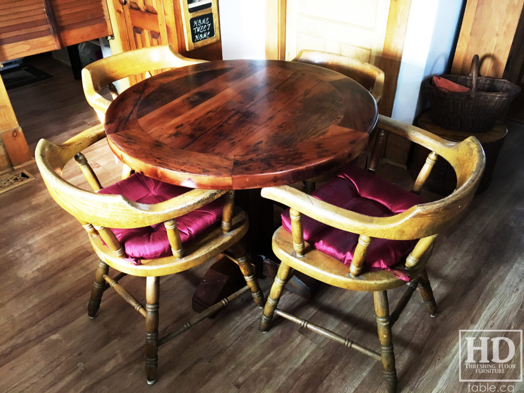 Cottage Round Table made from Ontario Barnwood by HD Threshing Floor Furniture / www.table.ca
