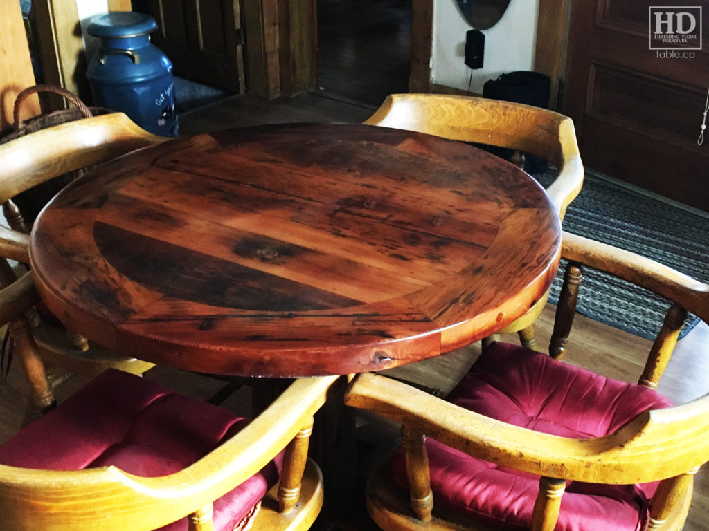 Cottage Round Table made from Ontario Barnwood by HD Threshing Floor Furniture / www.table.ca